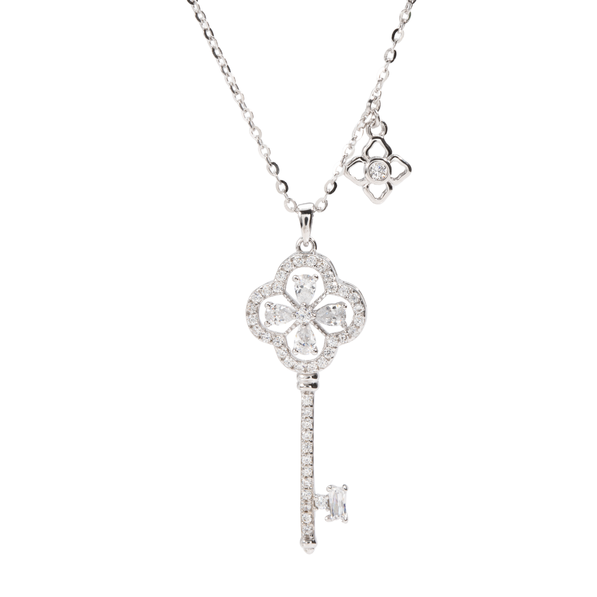 10pcs - S925 Sterling Silver Secret Garden Key C/Z Pendant Necklace|GCJSN085|UK SELLER