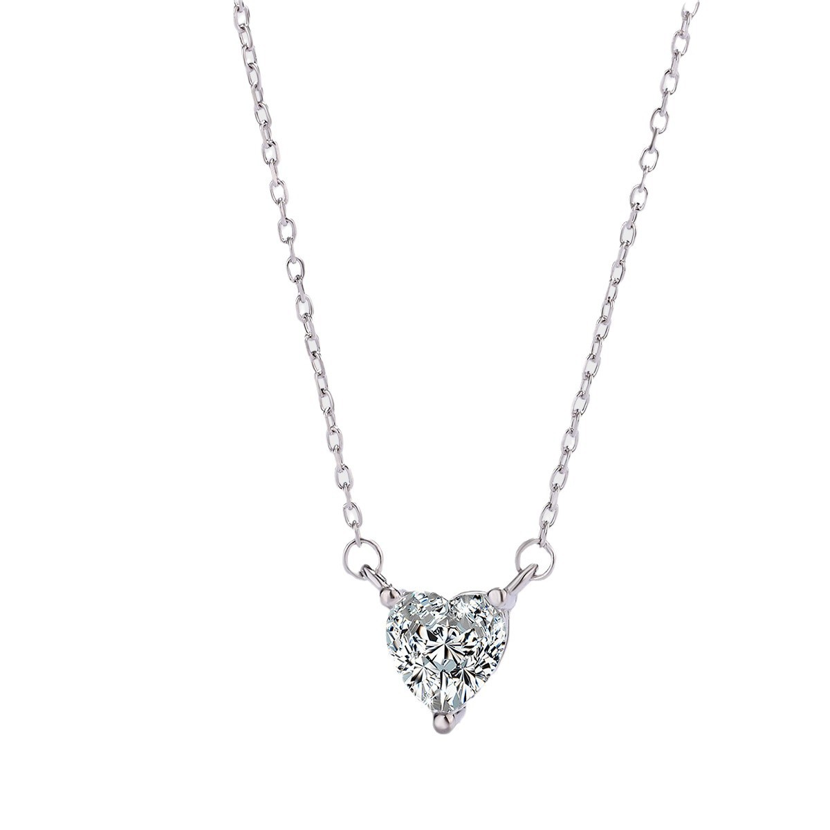 10pcs - S925 Sterling Silver Delicate Heart C/Z Pendant Necklace|GCJSN076|UK SELLER