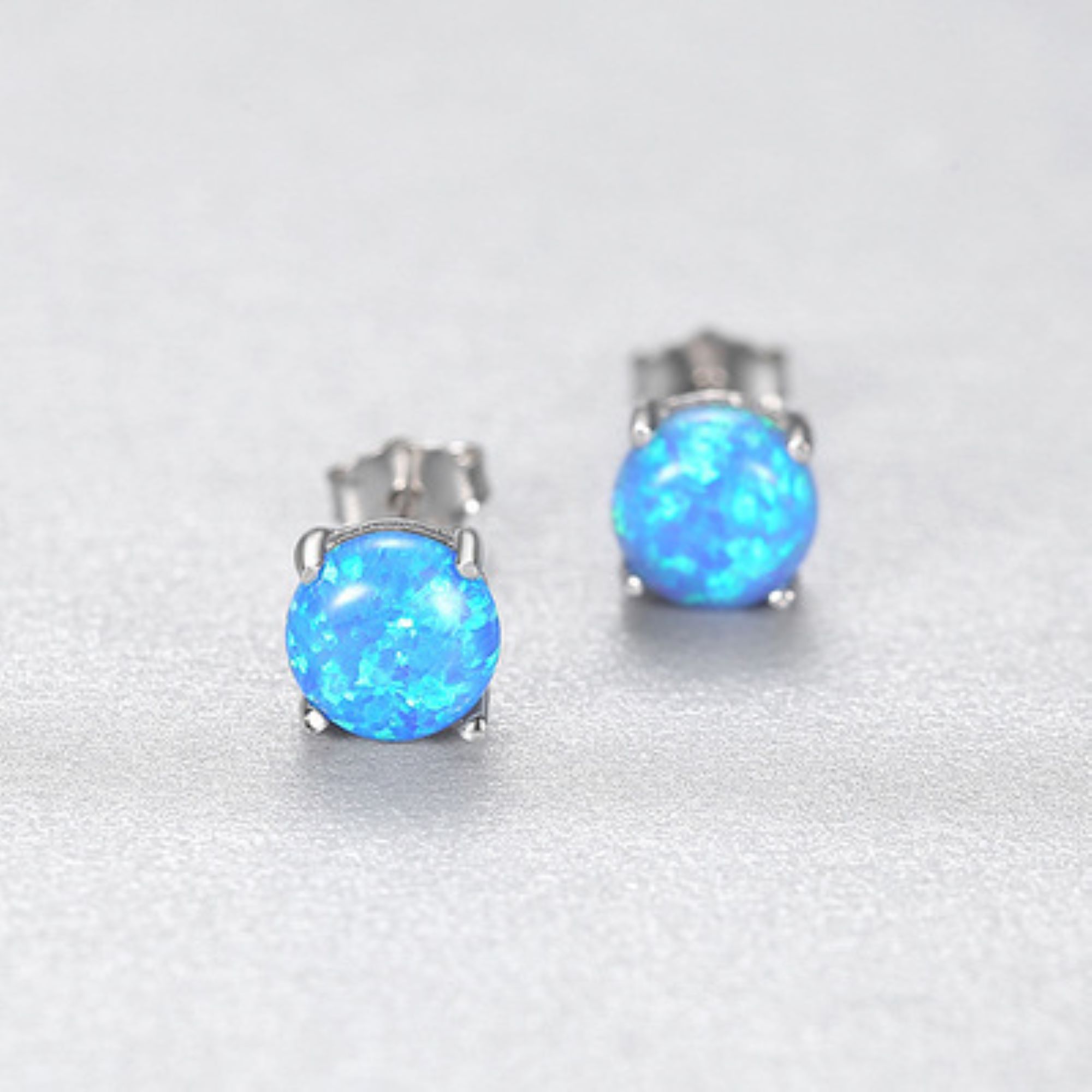 10 Pairs - Luxury Silver Tone Blue Stud Crystal Earrings|GCJS014 (GCC158)|UK SELLER