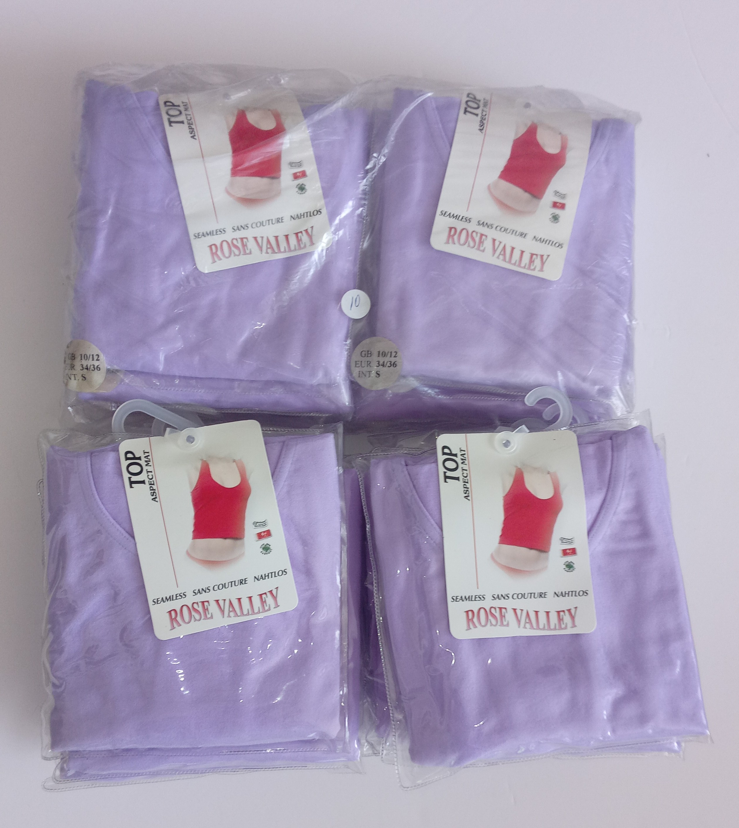 SEAMFREE STRETCHY SLEEVELESS TOP in Lilac UK size S M Limited Edition SCOOP NECKLINE