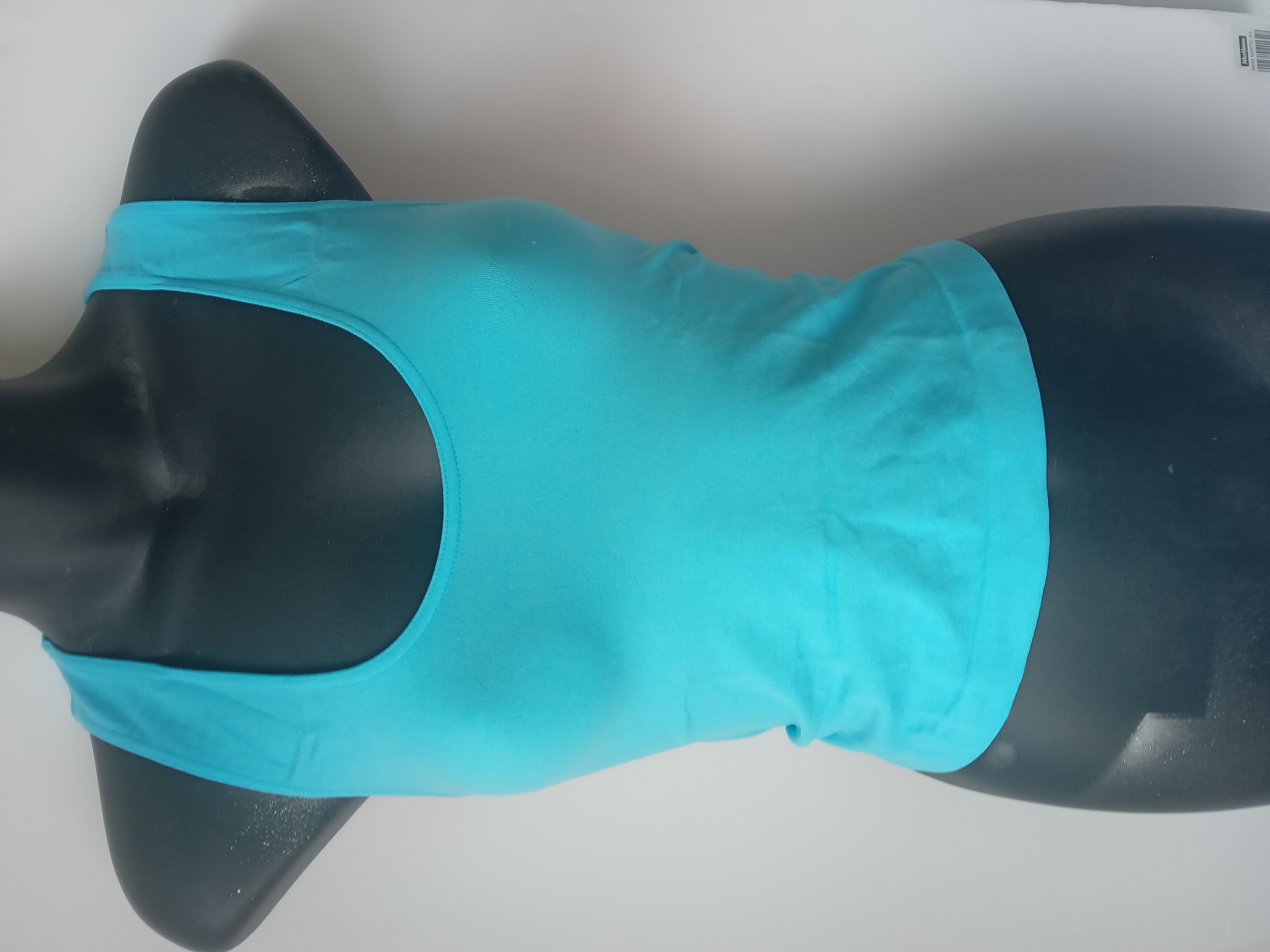 SEAMFREE STRETCHY SLEEVELESS TOP in Turquoise UK sizeS M Limited Edition SCOOP NECKLINE