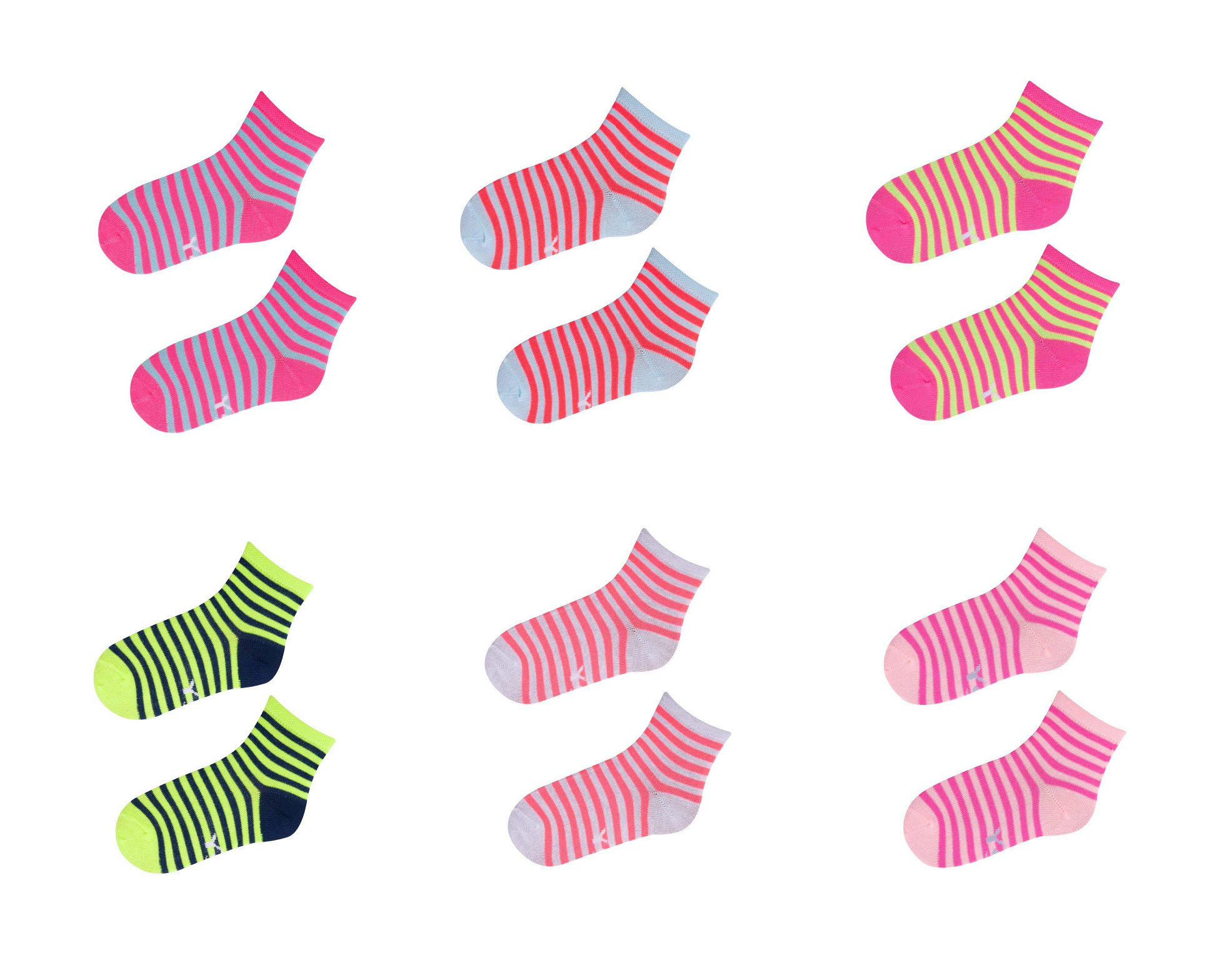 Kids Fluo Ankle Socks Single Pack YO Club Joblot for Resale 167pc