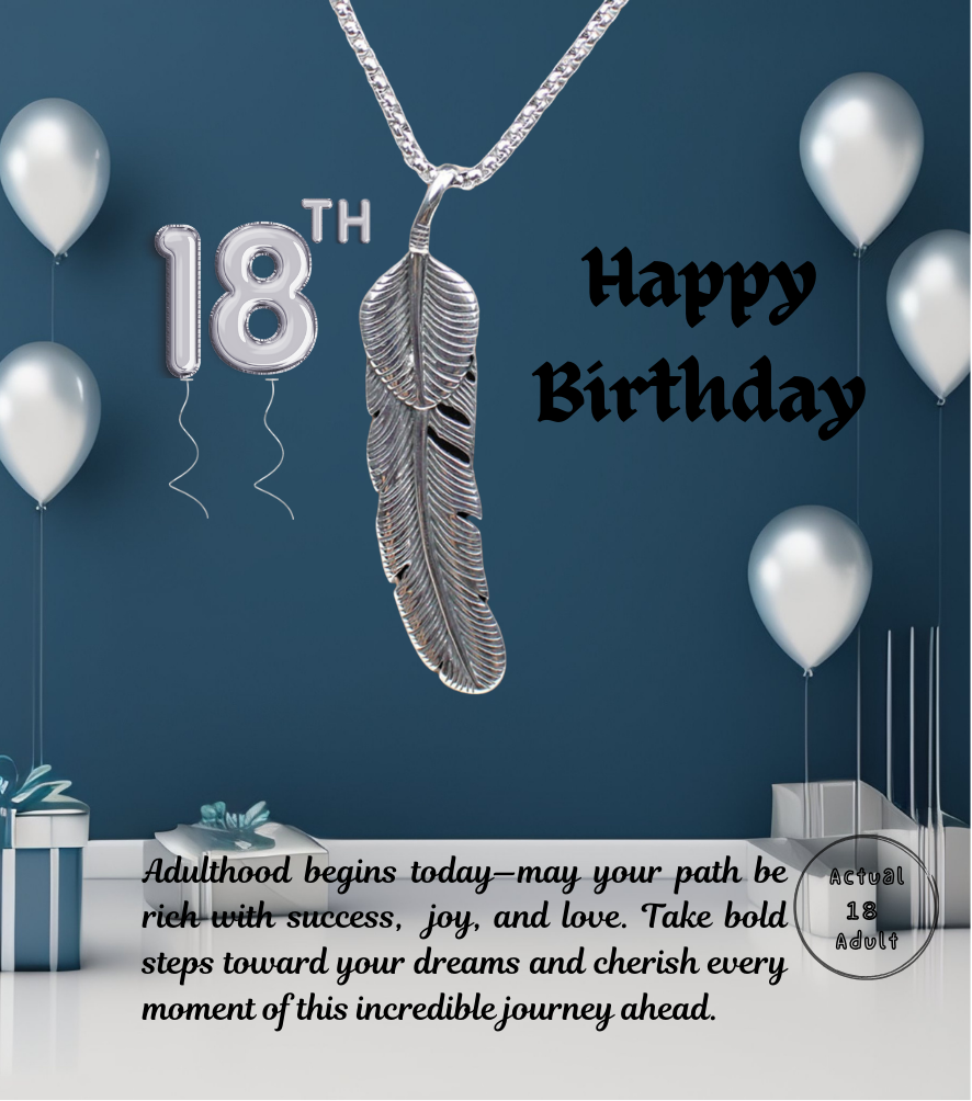 12 Sets-Feather Necklace for Him 13th 16th 18th 21st Birthday with Personalised Message Stainless Steel|GCJ582-Birthday|UK SELLER