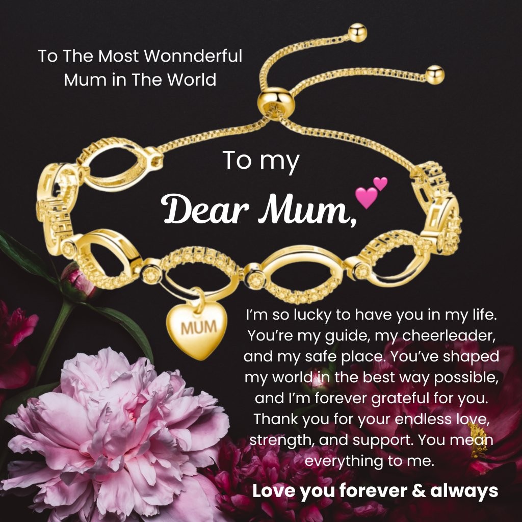 12 Sets-Infinity Bracelet for Mum with To My Mum Messsage-Gold, Rosegold and Silver|GSVB061-Mum-To My Mum MSG|UK SELLER