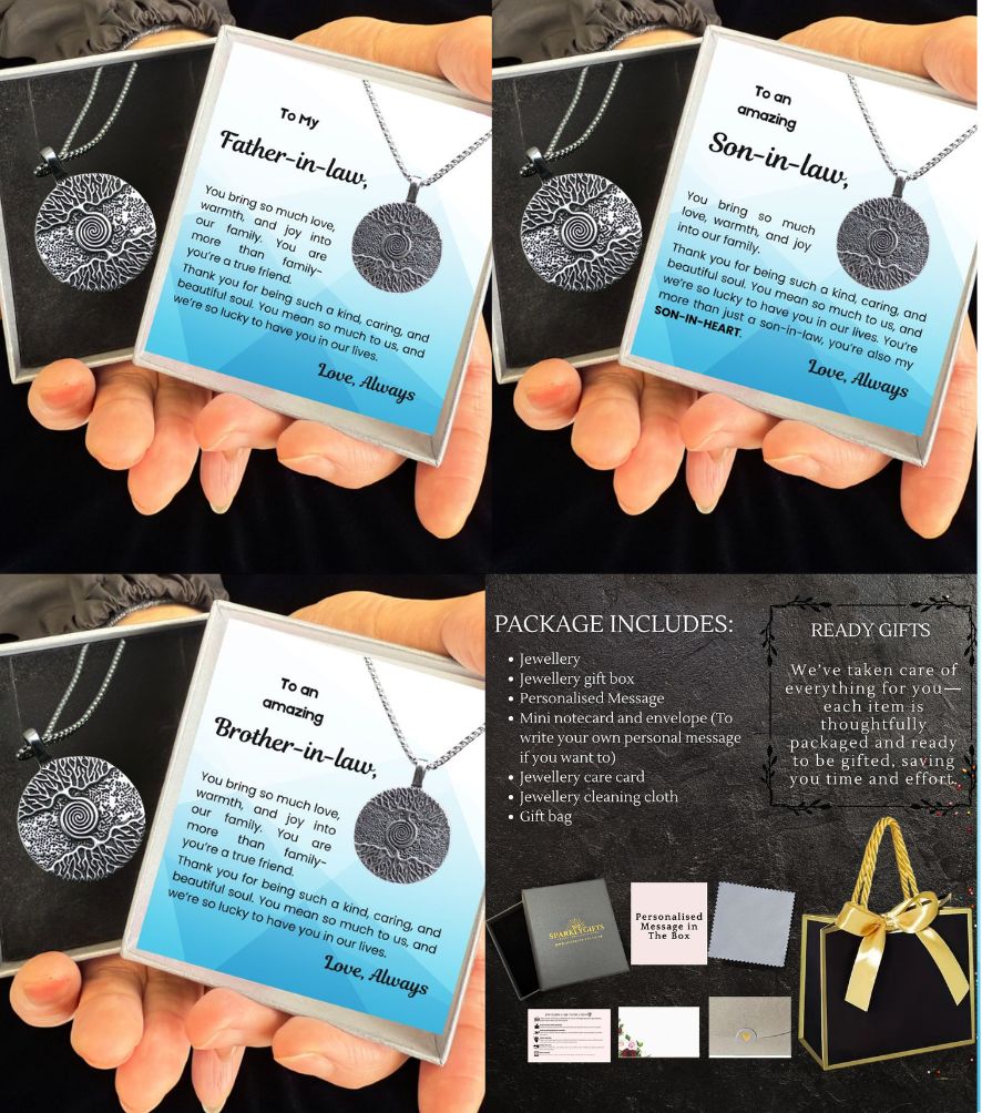 12pcs-Gifts for Father/Brother/Son-in-Law Stainless Steel Necklace Personalise Message|GCJ595-Father/Brother/Son-in Law MSG|UK SELLER