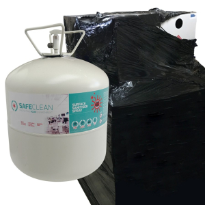 Pallet of 23 Safeclean Surface Sanitiser Spray Canister (22L)
