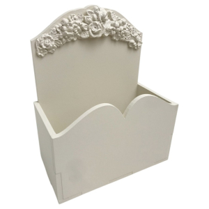 One Off Job Lot of 20 White Floral Wooden Toiletries Holders