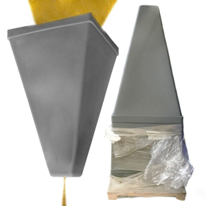 Pallet of 10 Grey Plastic Open Top Cone Tank Hopper