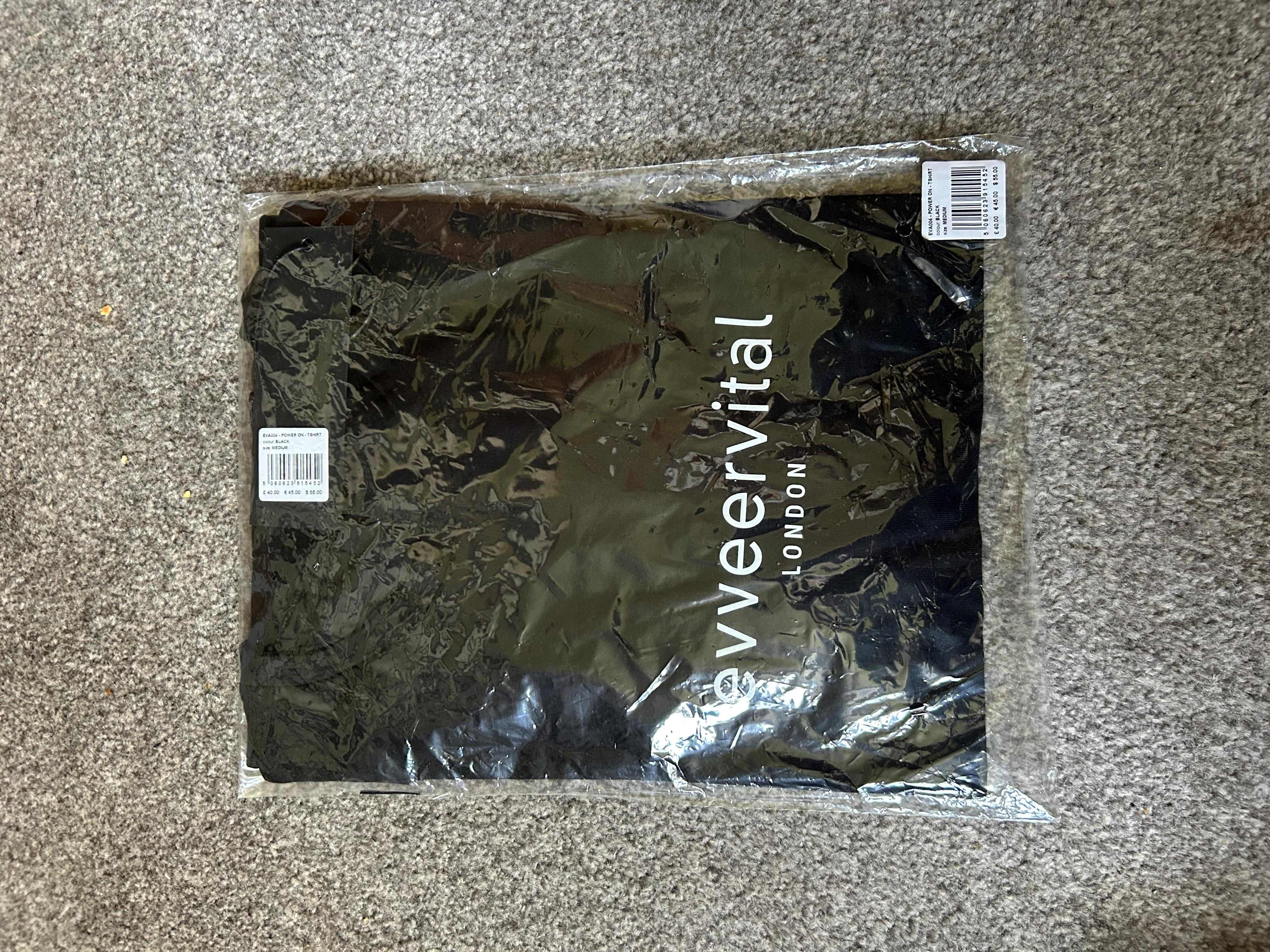 Ladies Black 100% Cotton Evveervital of London T shirts