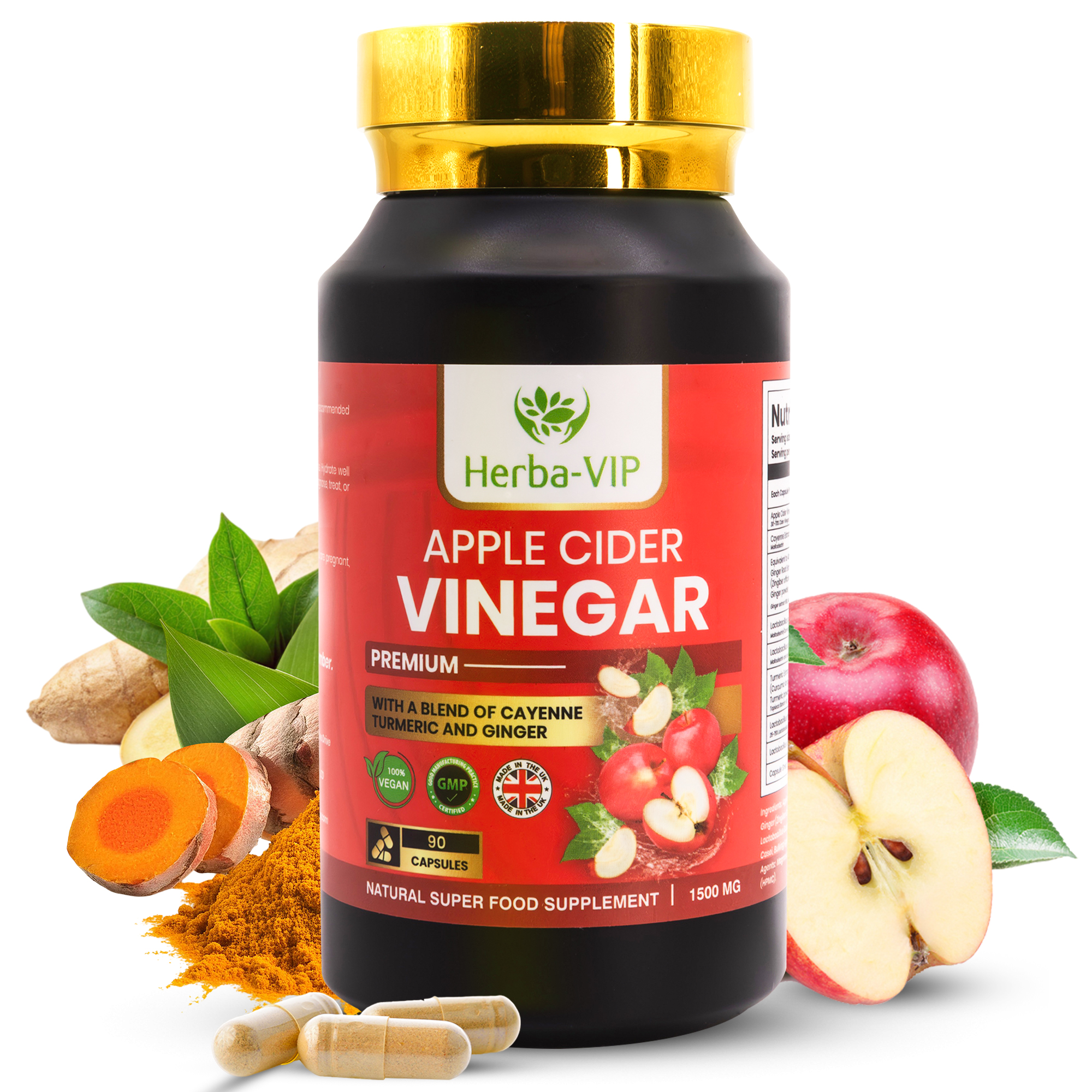 Wholesale Joblot of 40 Apple Cider Vinegar Premium Capsules with Cayenne Pepper, Turmeric & Ginger Root
