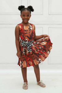 Wholesale Job Lot of 10 Kokovee Brown Print Pleated Dress