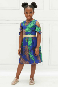 Wholesale Job Lot of 10 Kokovee Blue Palm Print Cut Out Shoulder Dress