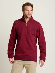 Wholesale Job Lot of 4 Brakeburn Men's Burgundy Quarter Zip Sweatshirt
