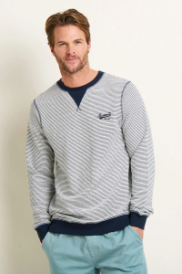 One Off Job Lot of 7 Brakeburn Men's Stripe Crew Neck Sweat