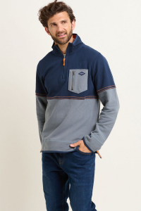One Off Job Lot of 7 Brakeburn Men's Blue Pique Quarter Zip Sweatshirt