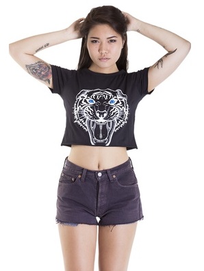 Wholesale Joblot of 50 Fierce Tiger Graphic Crop Tops – Women’s Streetwear