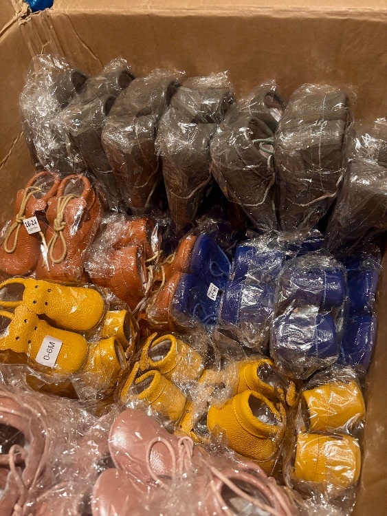 Baby Leather Soft Sole Shoes- 145 pairs in total- different sizes and colours