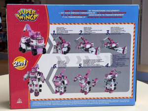 6x Super Wings Dizzy 2in1 Transforming Vehicle Building Blocks 281pcs Pink Construction Blocks 5+ Years