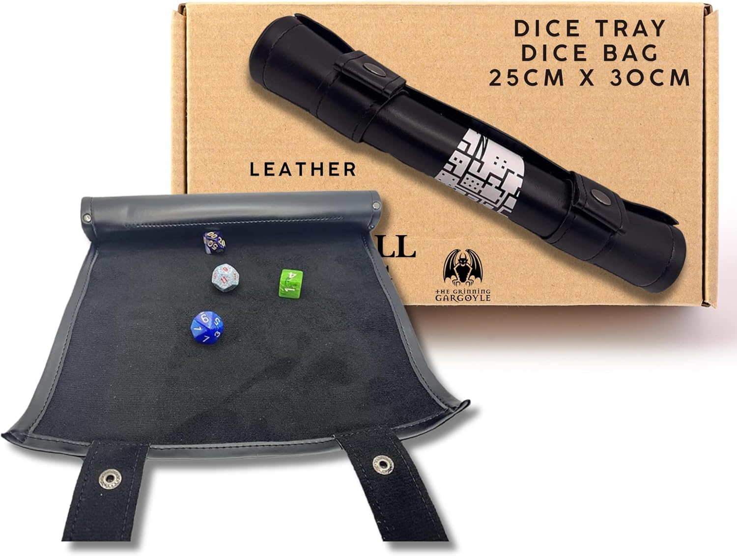 Portable Dice Rolling Mat Scroll with Dice Storage
