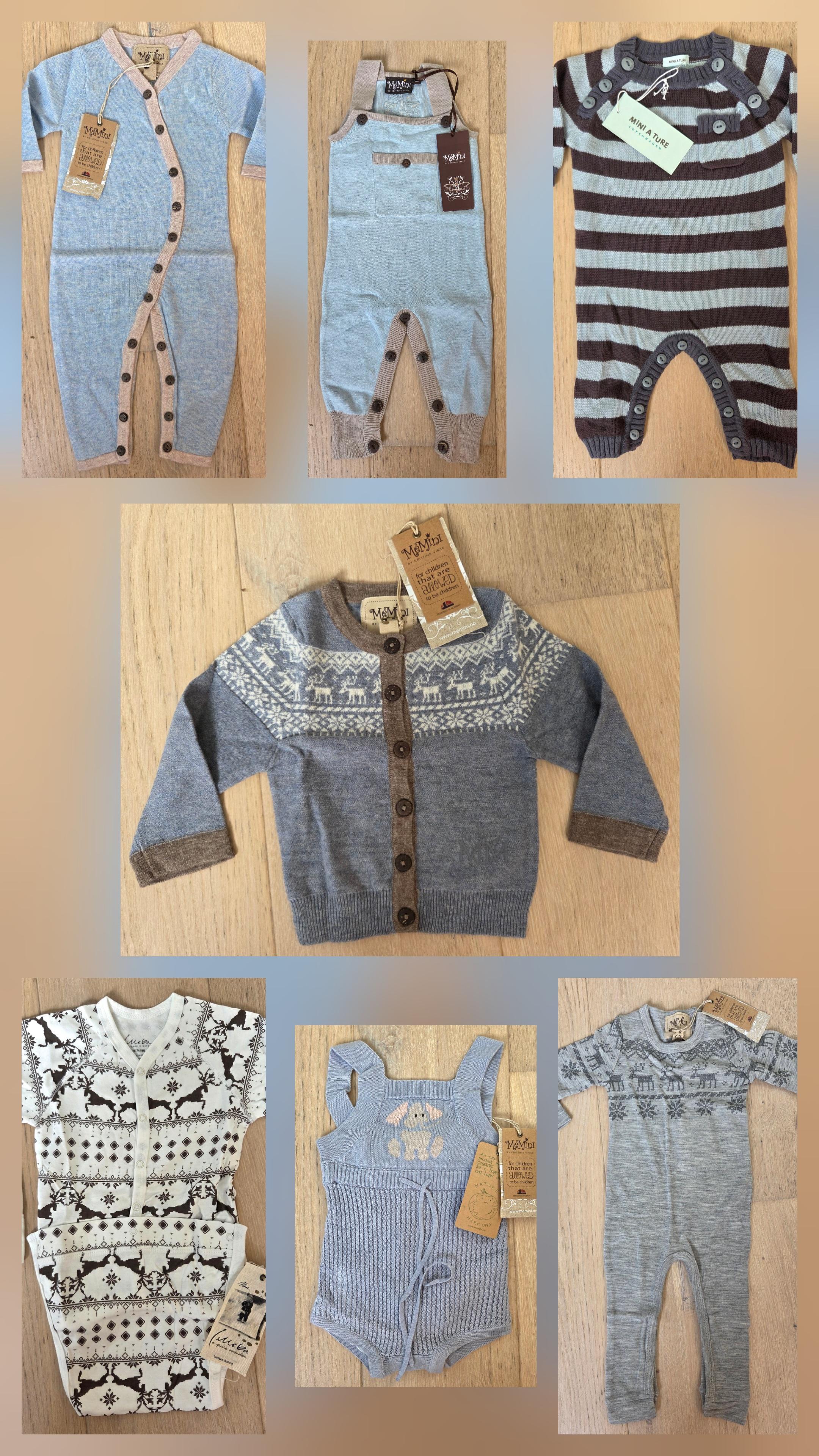 One Off Joblot Of 9 Winter Christmas Baby Boys Rompers, Jumpers & Dungarees Sizes 0-12m