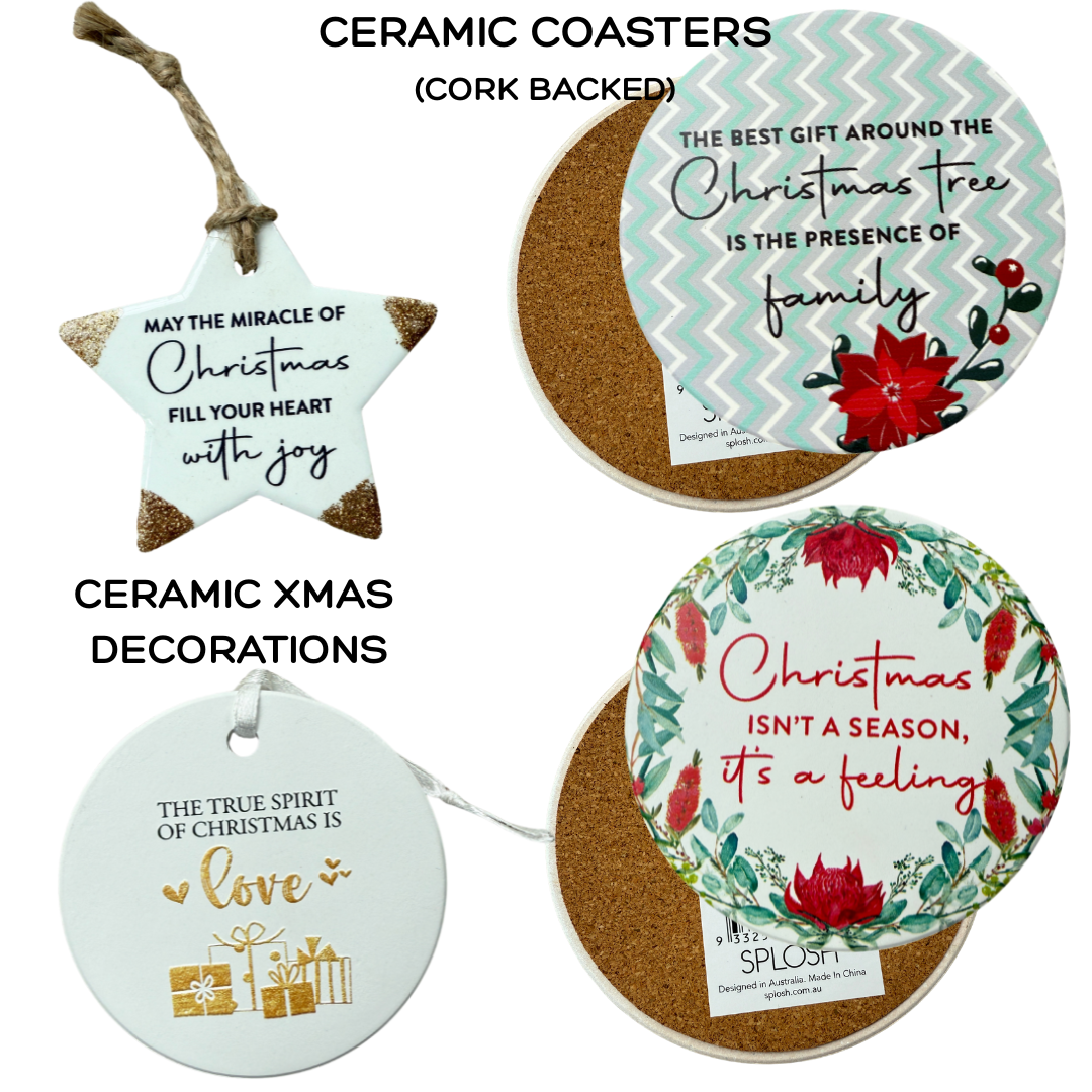 Thoughtful Christmas Gifts – Ceramic Coasters, Tree Ornaments & Wish Bracelets