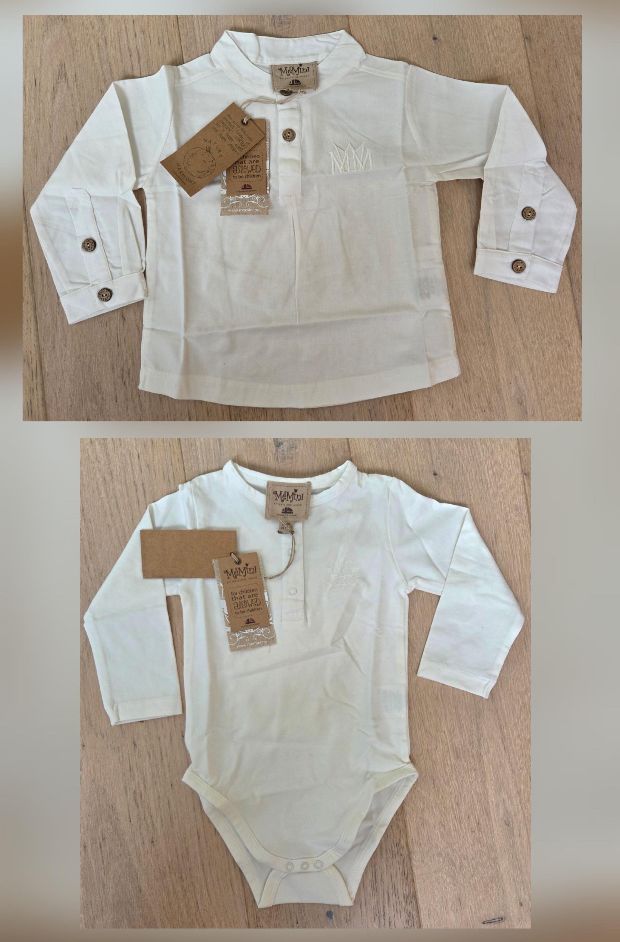 One Off Joblot Of 7 Egret White MeMiniBaby Boys Bodysuits and Shirt Sizes 3m-2yrs