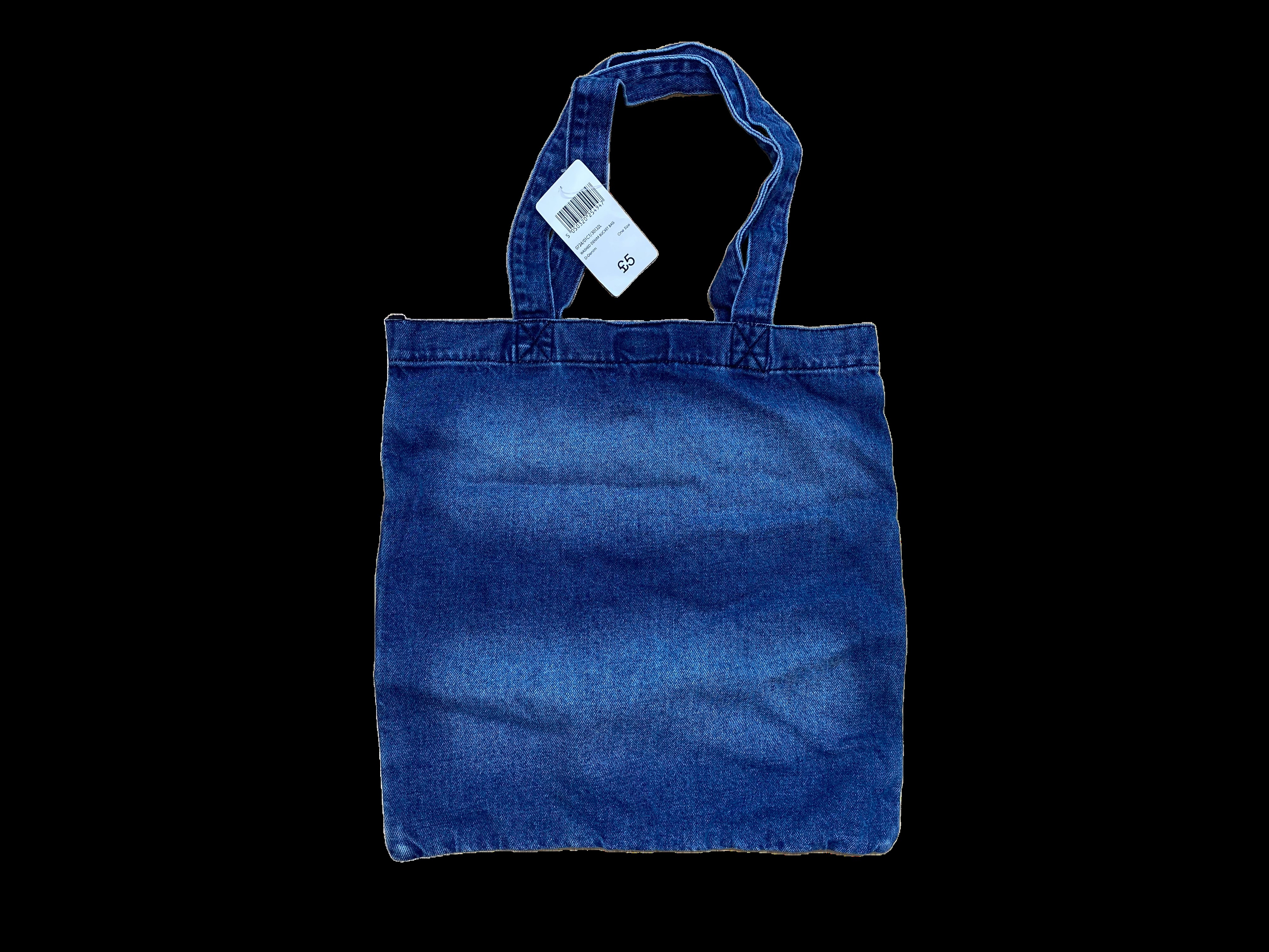 Washed denim shoulder bag
