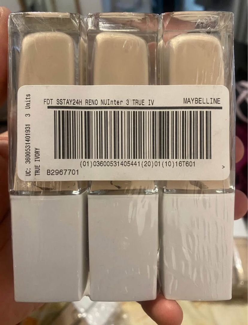 30x Maybelline SuperStay 24H Foundation Shade 03 True Ivory