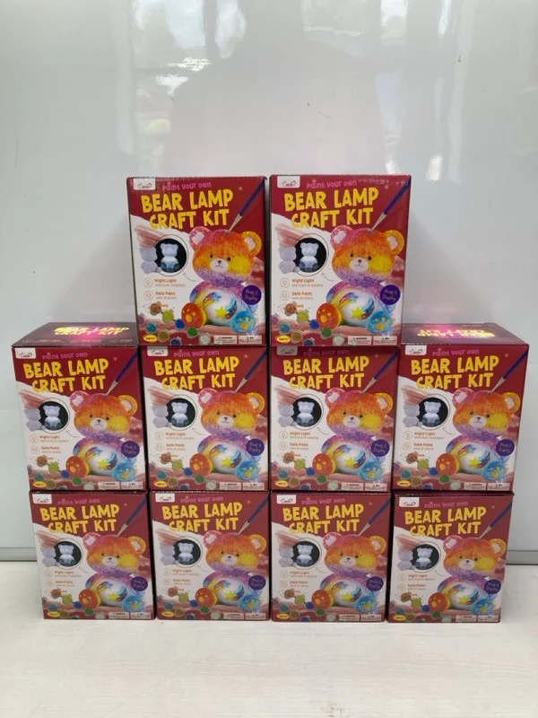 10 X PAINT YOUR OWN BEAR LAMP CRAFT KITS FOR KIDS