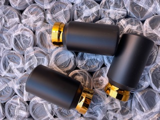 Job Lot of 200ml Matte Black Containers with Golden Lid for tablets, pills, capsules, etc Wholesale – 400pcs/Box