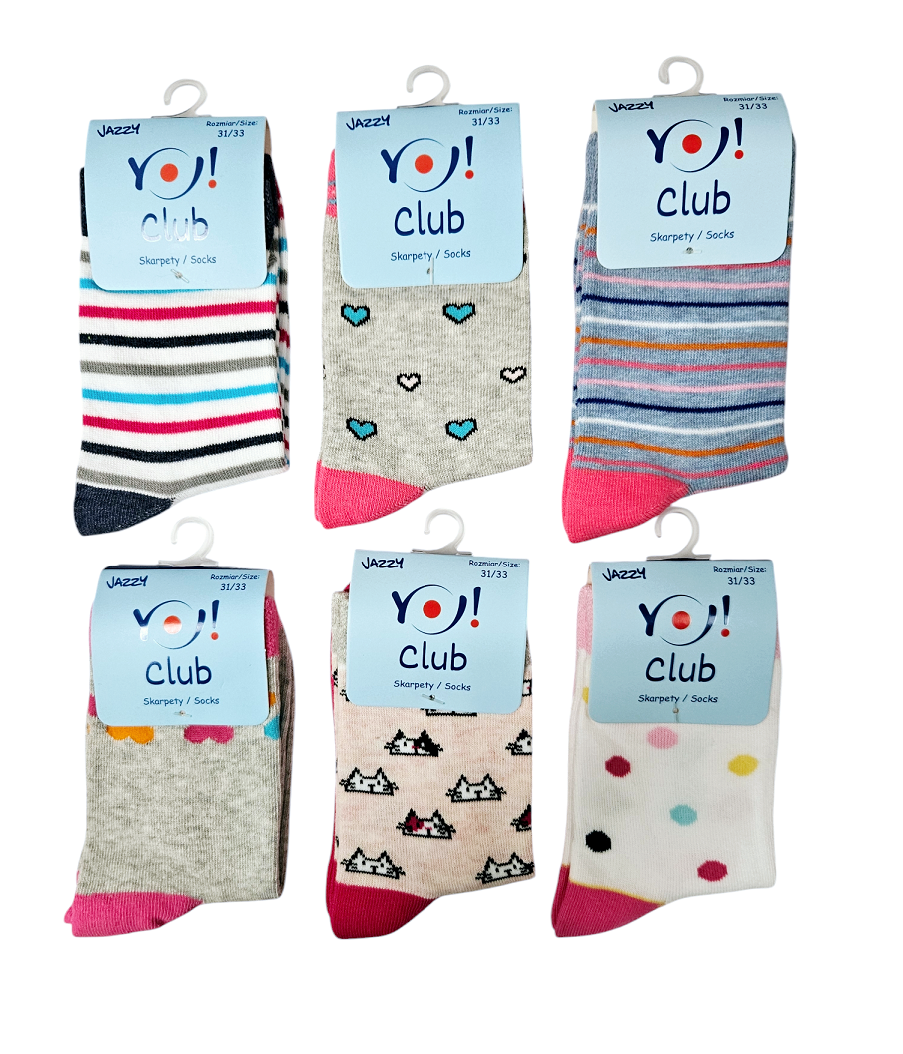 Kids Girls Ankle Socks Assorted Single Pack YO Club Joblot For Resale 96pc