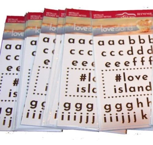     1000 x Rimmel Alphabet Metallic Tattoo Packs | Love Island | 78 Letters Per Pack