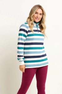 Joblot of 7 Ladies Brakeburn Blue Stripe Quarter Zip Sweatshirtshirt