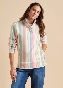 Joblot of 5 Ladies Brakeburn Stripe Quarter Zip Sweatshirt