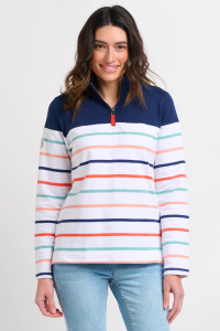 Joblot of 10 Ladies Brakeburn Stripe Quarter Zip Sweat