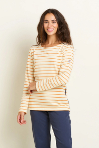 One Off Joblot of 7 Brakeburn Ladies Coral Blue Stripe Bella Crew Sweatshirt