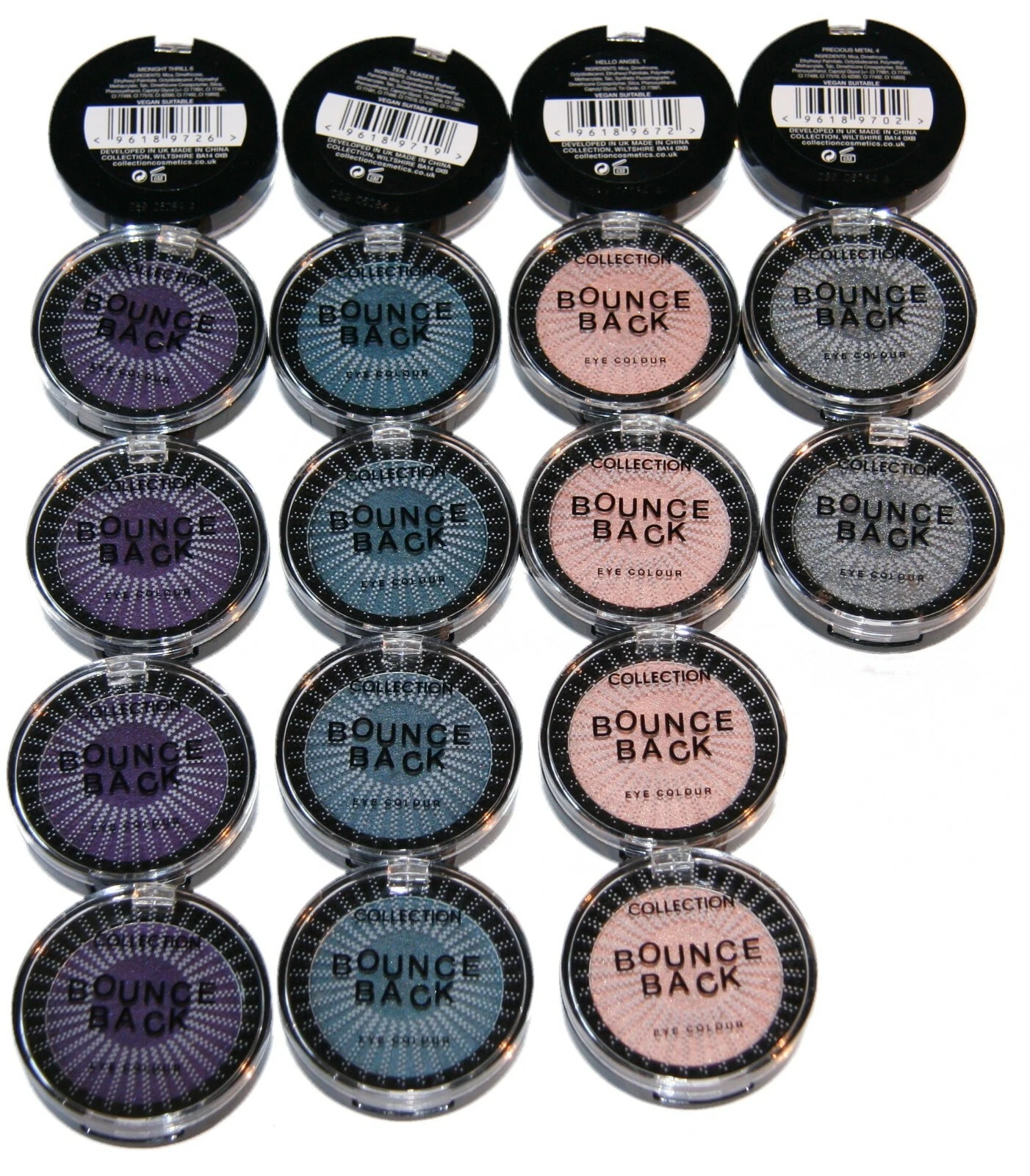 72 x Collection Bounce Back Eyeshadow | 4 Shades | RRP £200+ | Vegan Suitable