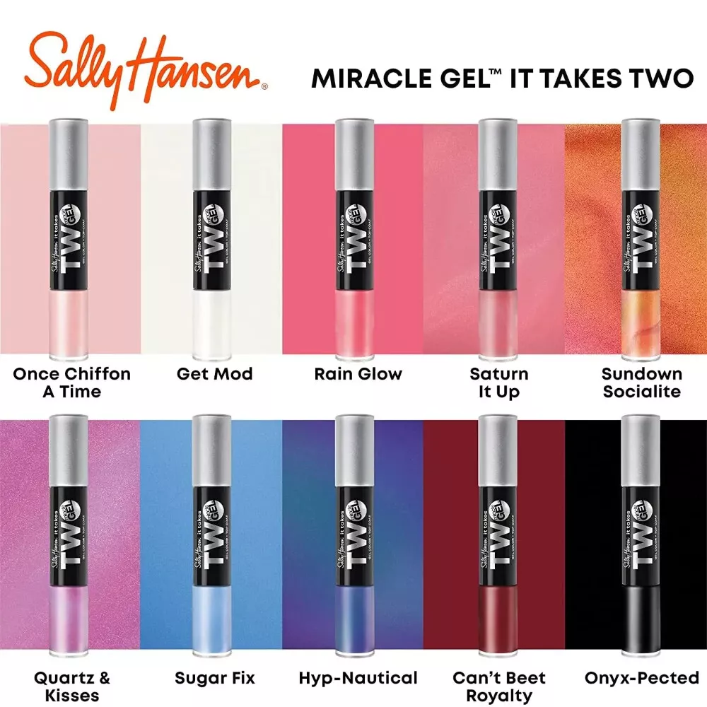 60pcs Sally Hanson TWO Miracle Gel Nail Polish - 10 shades| Bulk Buy