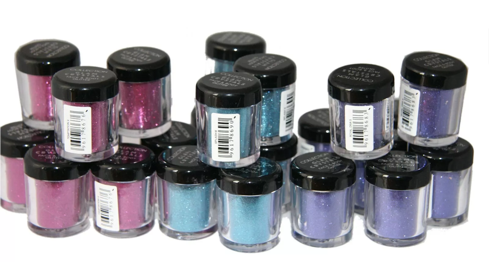 48pcs COLLECTION Glam Crystals Face and Body Glitter | 3 Shades | Bulk Buy