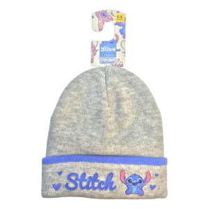 Wholesale Job Lot of 12 Kid's Ex-Chainstore Lilo & Stitch Ribbed Beanie Hats