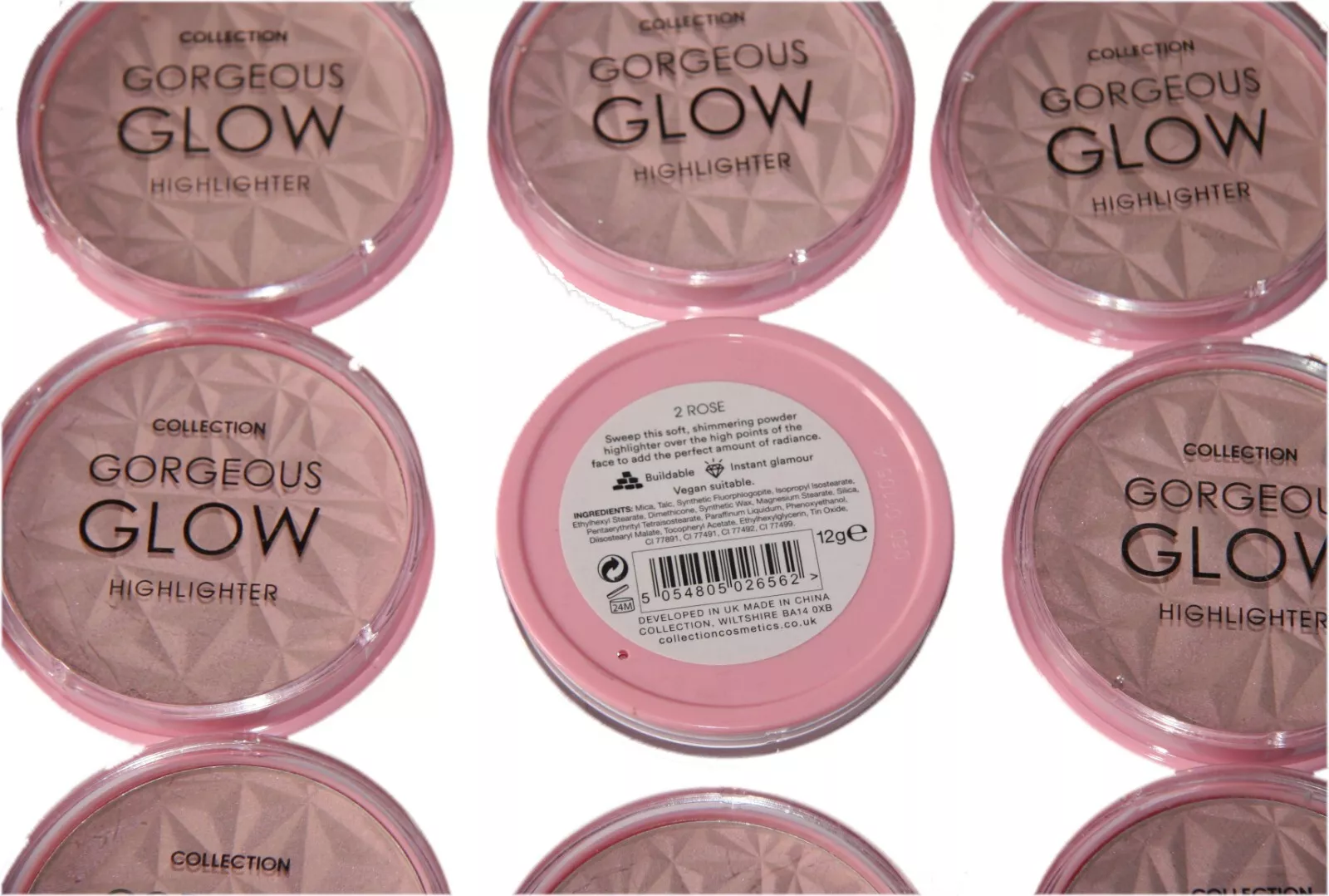 24pcs Collection Gorgeous Glow Highlighter Powder | Opal and Rose | RRP £120