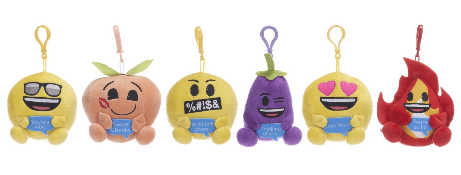 Emoji Bag Clips – 9 cm, 6 Assorted Designs – Wholesale Box of 144 (RRP £6.99 Each)
