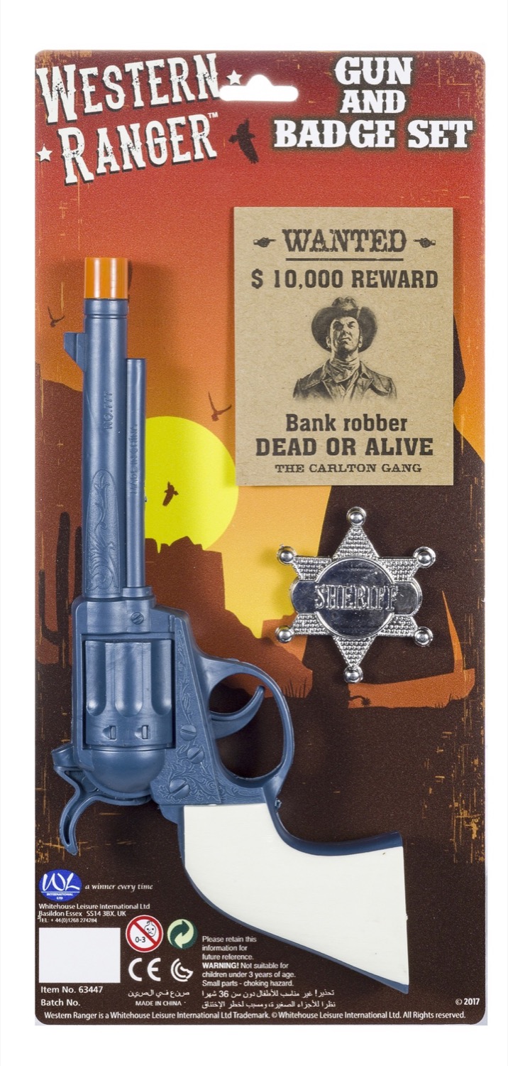 9” / 23 cm Western Ranger Gun & Badge Set – Wholesale Box of 144 (RRP £5.99 Each)