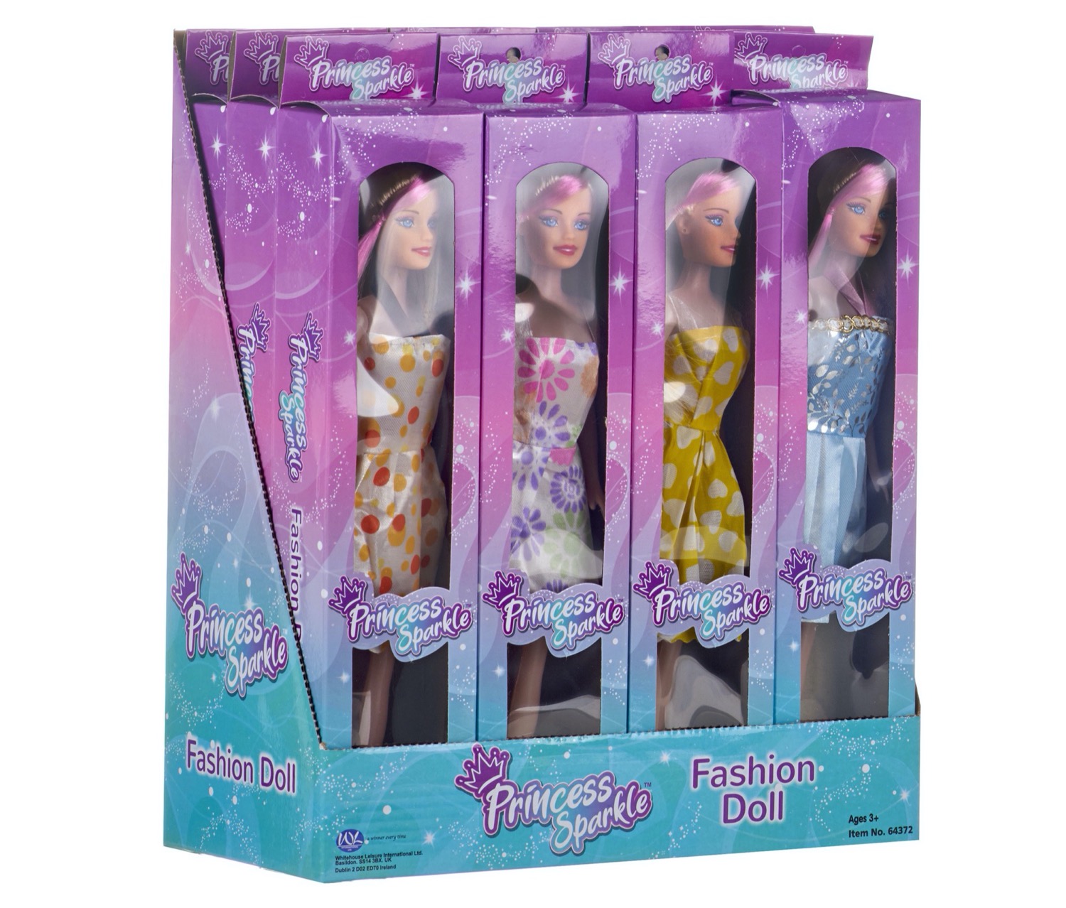 27 cm Fashion Doll – Princess Sparkle Assorted Styles – Wholesale Box of 144 (RRP £5.99 Each)