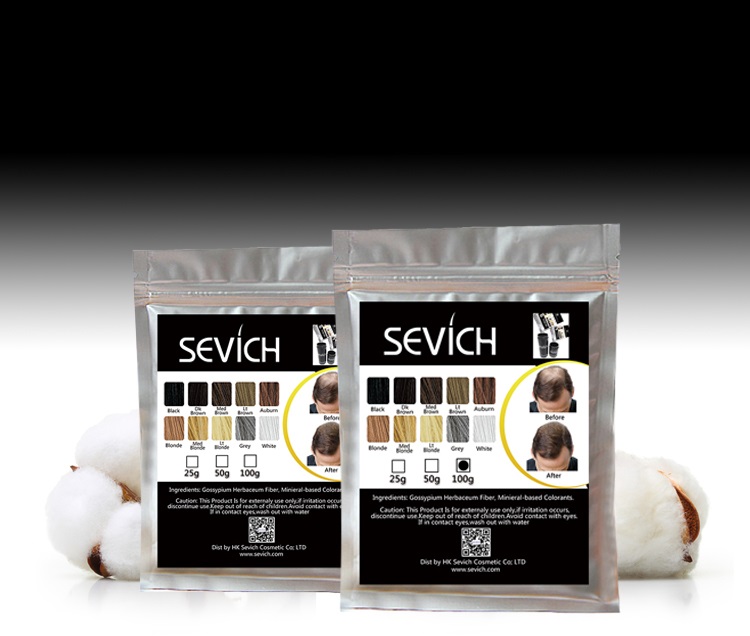 UK wholesale clearance of SEVICH Hair Building Fibers – professional keratin micro-fibers used by barbers and salons to conceal thinning hair.
