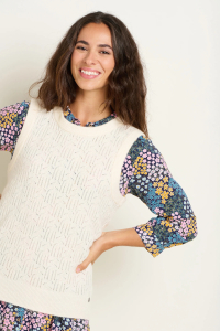 Job Lot of 4 Ladies Brakeburn Cream Stitch Detail Knitted Vest's