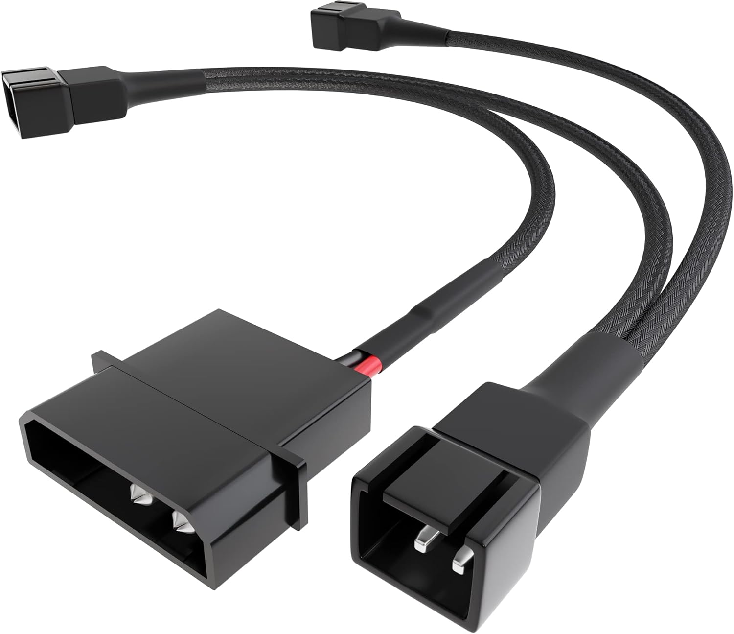 100 x KabelDirekt – 20-20-20cm 4-pin Molex (5.25“) 12V to 3 x 3-pin 2-pole connector fan distribution cable