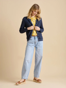 One Off Job Lot of 8 Brakeburn Women's Navy Pointelle Cardigan