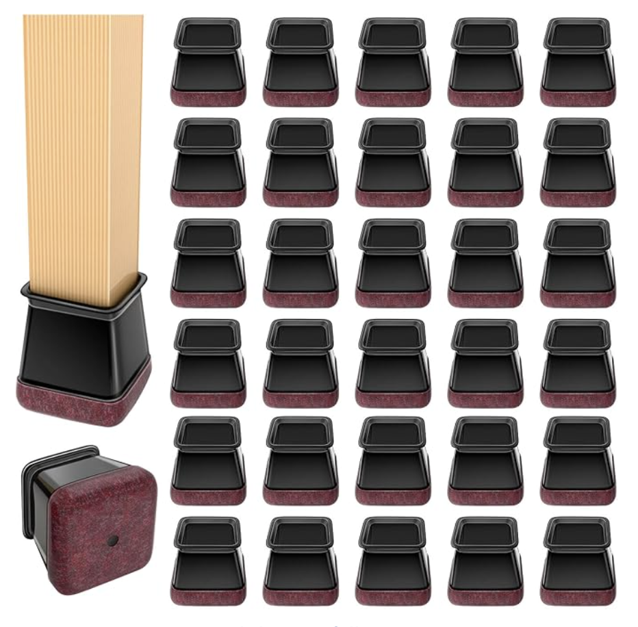 47 X 32 Pcs Silicone Chair OR Table Leg Floor Protectors for Hardwood Floors - Size Black S