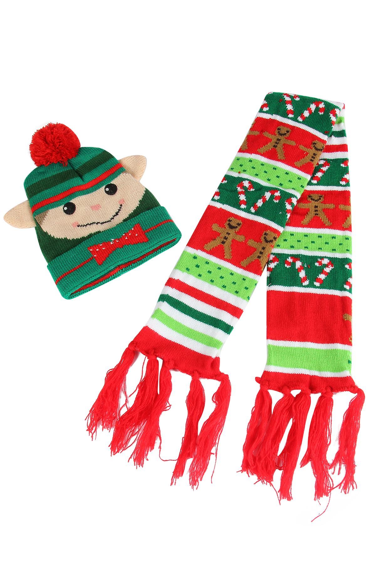 20pc CHILDRENS CHRISTMAS HAT AND SCARF SET 10 SETS | GCSCARF021 UK SELLER